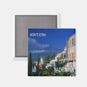 SCL069 TAORMINA, ETNA, Sicilië, Koelkast Magneet (Voorkant / Achterkant)