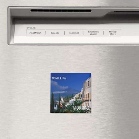 SCL069 TAORMINA, ETNA, Sicilië, Koelkast Magneet (Insitu (Vaatwasser))