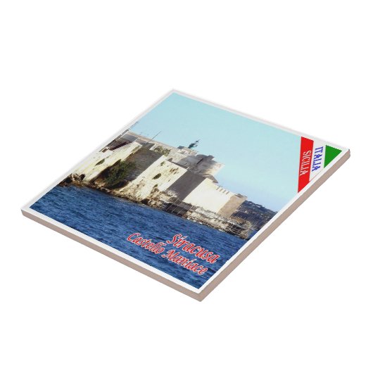 SCL070 SIRACUSA Castle Maniace, Sicilië, Tegeltje (Zijkant)