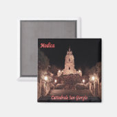 SCL077 MODICA, Sint-Joriskathedraal, Koelkast Magneet (Voorkant / Achterkant)