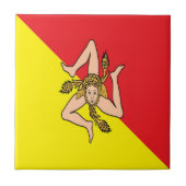 SCL082 SICILIAANSE VLAG, Sicilië, Italië, Tegeltje (Voorkant)