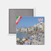 SCL083 CEFALU' - Beach - Sicilië - Italië - Fridge Magneet (Voorkant / Achterkant)