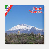 SCL088 CATANIA, Etna met sneeuw, Sicilië, Koelkast Magneet (Voorkant)