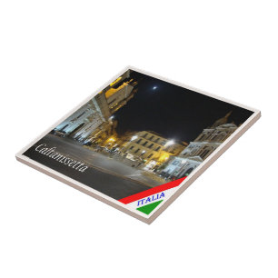 SCL091 CALTANISSETTA, Piazza Garibaldi, Tegeltje