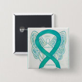 Scleroderma Angel Awareness Ribbon Pins Vierkante Button 5,1 Cm (Voorkant /achterkant)