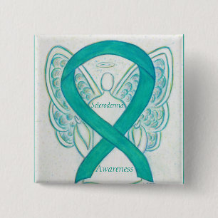 Scleroderma Angel Awareness Ribbon Pins Vierkante Button 5,1 Cm