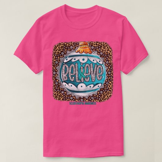 Scleroderma Awareness Believe Ornament L T-shirt (Design voorkant)