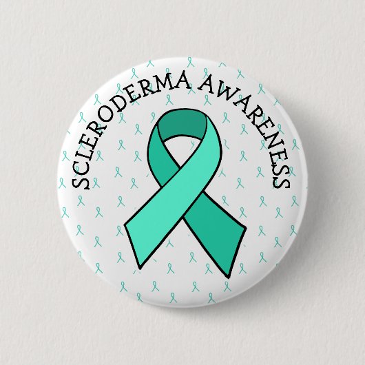 Scleroderma Awareness Blauwgroen Ribbon Ronde Button 5,7 Cm (Voorkant)