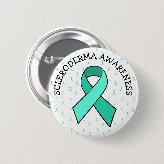 Scleroderma Awareness Blauwgroen Ribbon Ronde Button 5,7 Cm (Voorkant /achterkant)