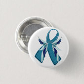 Scleroderma Awareness Blauwgroen Ribbon Round Butt Ronde Button 3,2 Cm (Voorkant /achterkant)