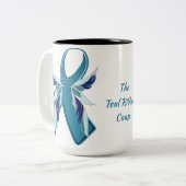 Scleroderma Awareness Blauwgroen Ribbon Want Mok (Voorkant links)