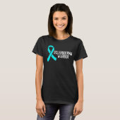 Scleroderma Awareness Blauwgroen Ribbon Warrior T-shirt (Voorkant volledig)