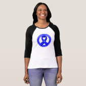 Scleroderma Awareness Blue Ribbon White Heart T-shirt (Voorkant volledig)