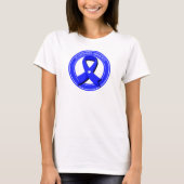 Scleroderma Awareness Blue Ribbon White Heart T-shirt (Voorkant)