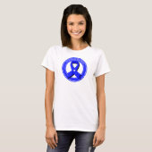 Scleroderma Awareness Blue Ribbon White Heart T-shirt (Voorkant volledig)