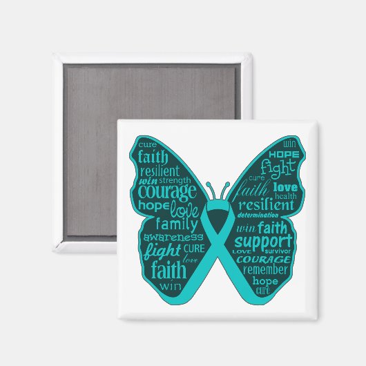 Scleroderma Awareness Butterfly Ribbon Magneet (Voorkant / Achterkant)