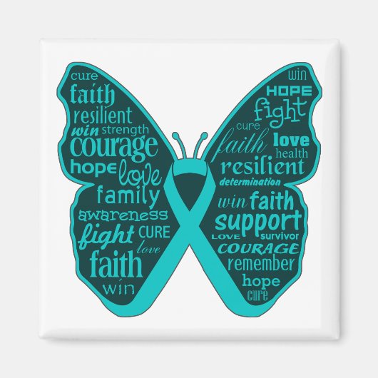 Scleroderma Awareness Butterfly Ribbon Magneet (Voorkant)