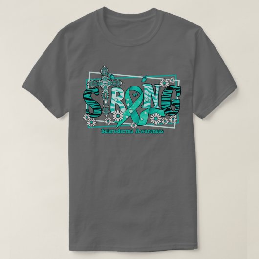 Scleroderma Awareness dwarslint Sterk T-shirt (Design voorkant)