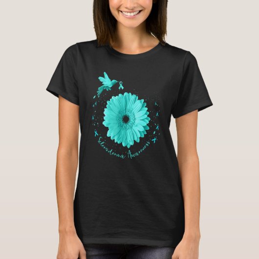 Scleroderma Awareness Month Blauwgroen Ribbon T-shirt (Voorkant)