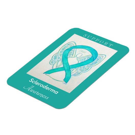 Scleroderma Awareness Ribbon Angel Custom Magnet Magneet (Linkerzijde)