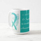 Scleroderma Awareness Ribbon Angel Custom Mok (Voorkant links)