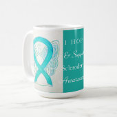 Scleroderma Awareness Ribbon Angel Custom Mok (Voorkant links)