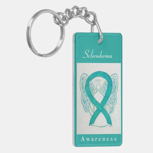 Scleroderma Awareness Ribbon Angel Sleutelhanger (Voorkant Links)