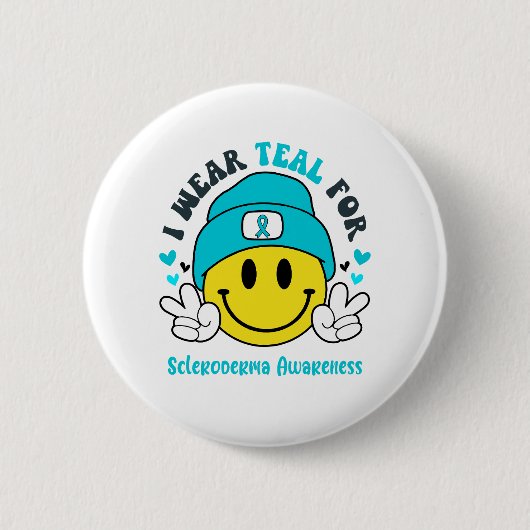 Scleroderma Awareness Ribbon Support Giften Ronde Button 5,7 Cm (Voorkant)