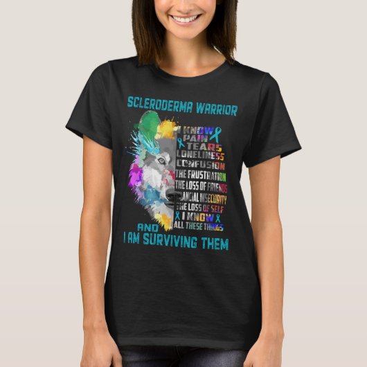Scleroderma Awareness Ribbon Support Giften T-shirt (Voorkant)