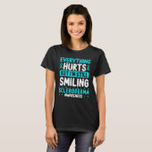 Scleroderma Awareness Teal Ribbon Warrior T-shirt (Voorkant volledig)