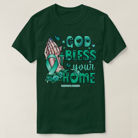 Scleroderma Bewustzijn God zegene geloof ho T-shirt (Design voorkant)