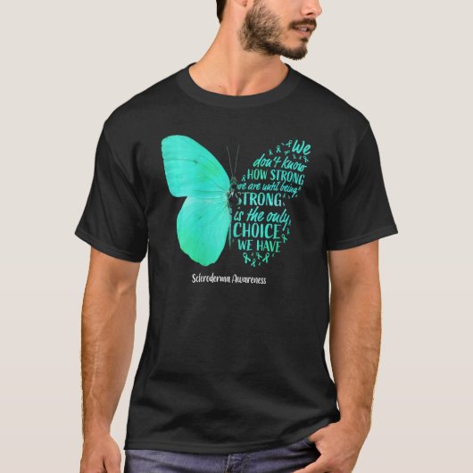 Scleroderma bewustzijn vlinder Blauwgroen lint voo T-shirt (Voorkant)