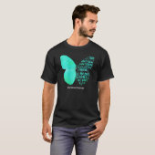 Scleroderma bewustzijn vlinder Blauwgroen lint voo T-shirt (Voorkant volledig)
