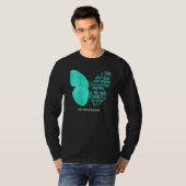 Scleroderma bewustzijn vlinder Blauwgroen lint voo T-shirt (Voorkant volledig)