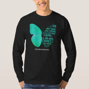 Scleroderma bewustzijn vlinder Blauwgroen lint voo T-shirt