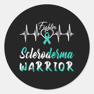 Scleroderma Bewustzijn Warrior Heartbeat Fight Bla Ronde Sticker