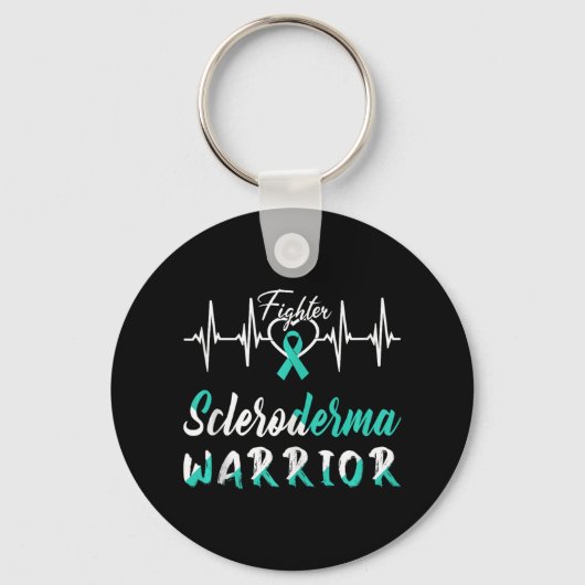 Scleroderma Bewustzijn Warrior Heartbeat Fight Bla Sleutelhanger (Voorkant)