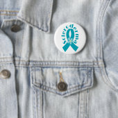 Scleroderma Blauwgroen Awareness Ribbon Button (In situ)