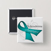 Scleroderma Disease Awareness Ribbon Vierkante Button 5,1 Cm (Voorkant /achterkant)