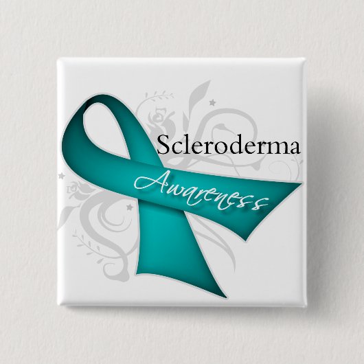 Scleroderma Disease Awareness Ribbon Vierkante Button 5,1 Cm (Voorkant)