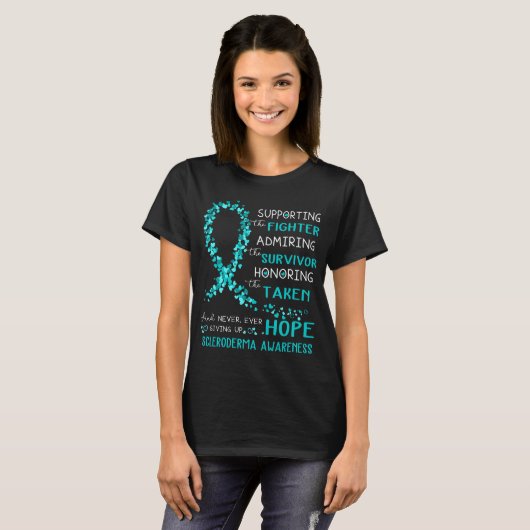 Scleroderma krijger ondersteunende vechter t-shirt (Voorkant volledig)