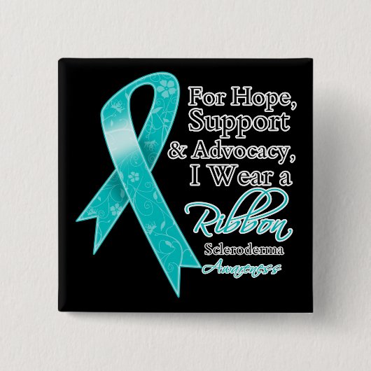 Scleroderma Support Hope Awareness Vierkante Button 5,1 Cm (Voorkant)