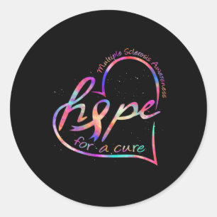 Sclerose bewustzijn Hoop op een genezing regenboog Ronde Sticker