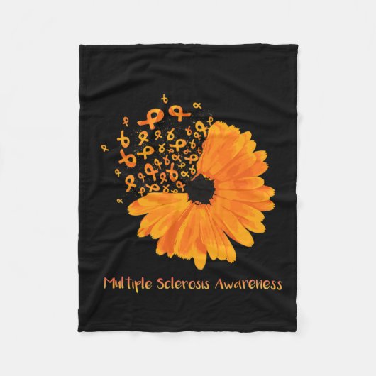 Sclerose Bewustzijn Lint Bloem MS Hope Fighter Fleece Deken (Voorkant)