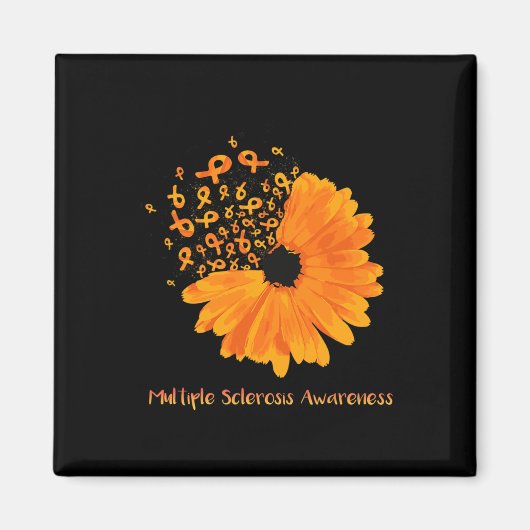 Sclerose Bewustzijn Lint Bloem MS Hope Fighter Magneet (Voorkant)