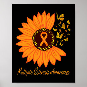 Sclerose Bewustzijn Lint Bloem MS Vlinder Poster