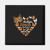 Sclerose bewustzijn MS Oranje lintvlinder Magneet (Voorkant)