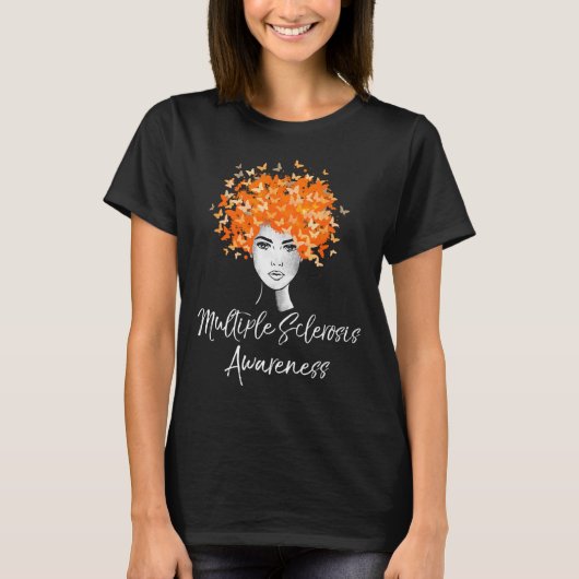 Sclerose bewustzijn MS Vlinders T-shirt (Voorkant)