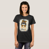 Sclerose Bewustzijn Ms Warrior Messy Bun Leopard T-shirt (Voorkant volledig)