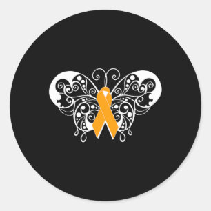 Sclerose Bewustzijn Oranje lintvlinder Ronde Sticker
